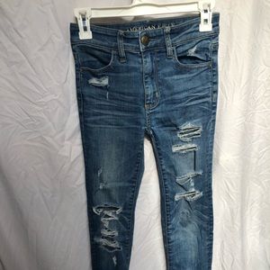 American eagle long blue jeans